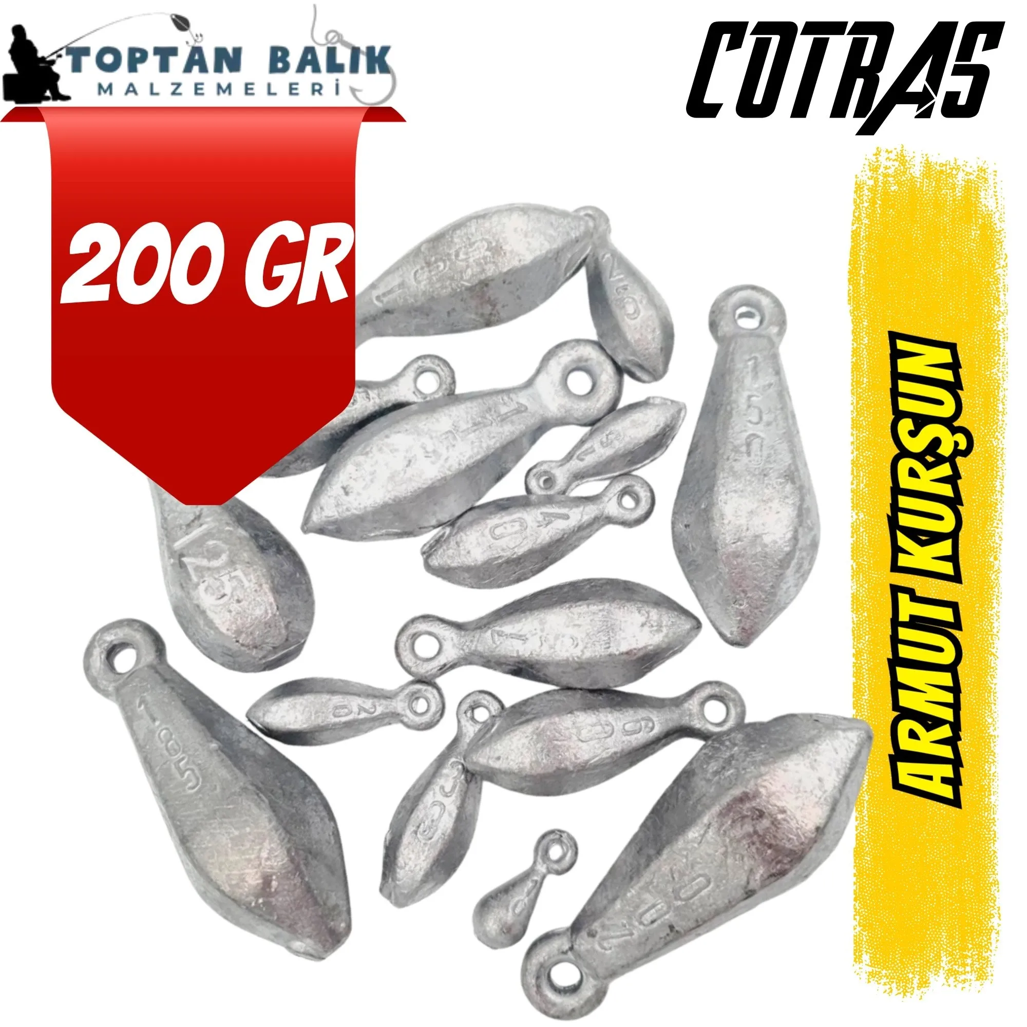 Armut Kurşun Olta Ağırlığı - 200 gr (1 kg Paket)