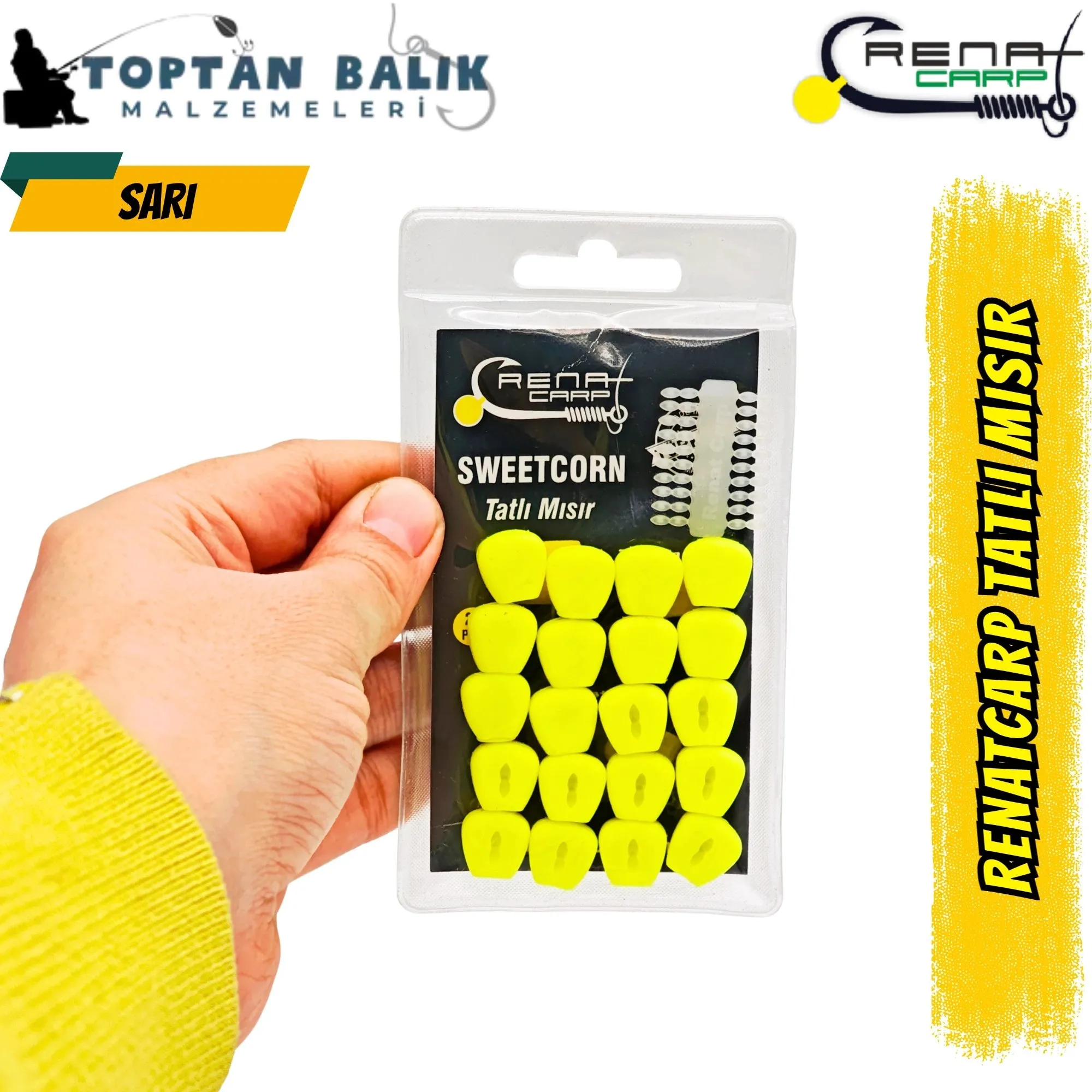 Renat Carp Tatlı Mısır Seti - (20 Adet Mısır + 20 Adet Boile Stoperi)