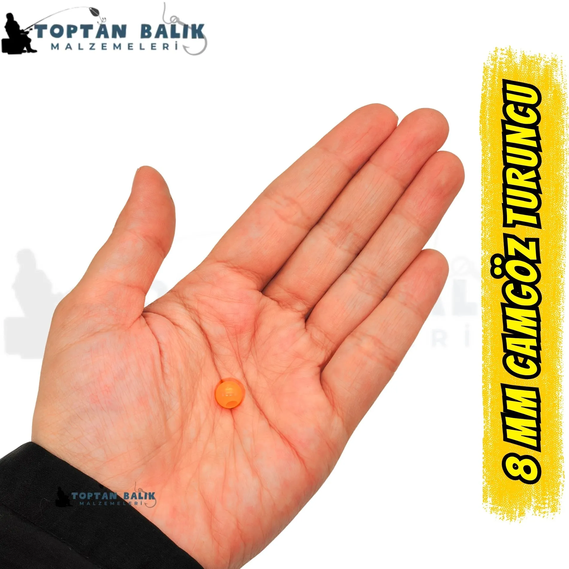 İthal Camgöz Turuncu Sazan Balık Boncuğu 8 mm (İç Çap: 3.5 mm) - 500 Gr Paket