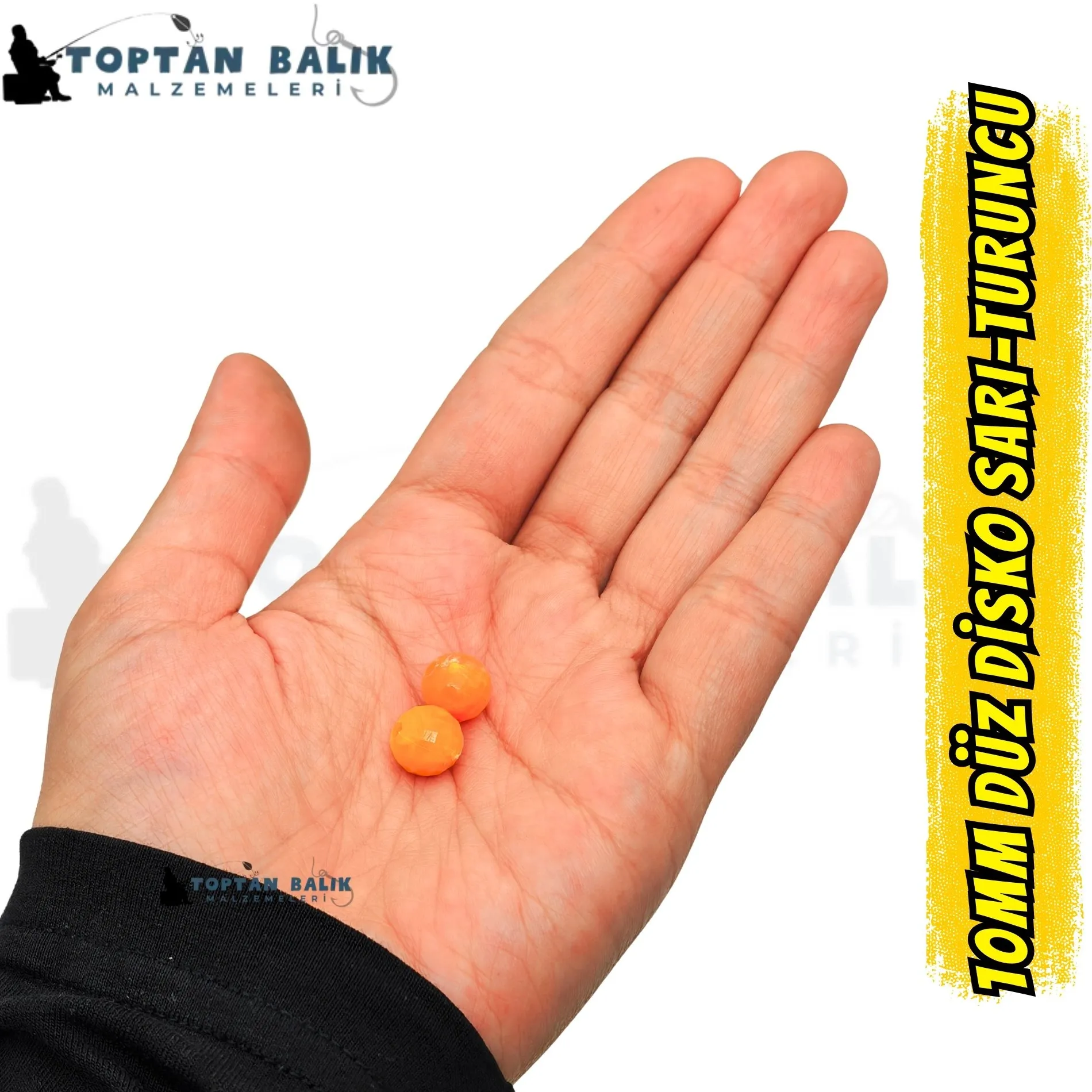 Disko Sarı-Turuncu Sazan Balık Boncuğu 10 mm (İç Çap: 2.5 mm) - 500 Gr Paket