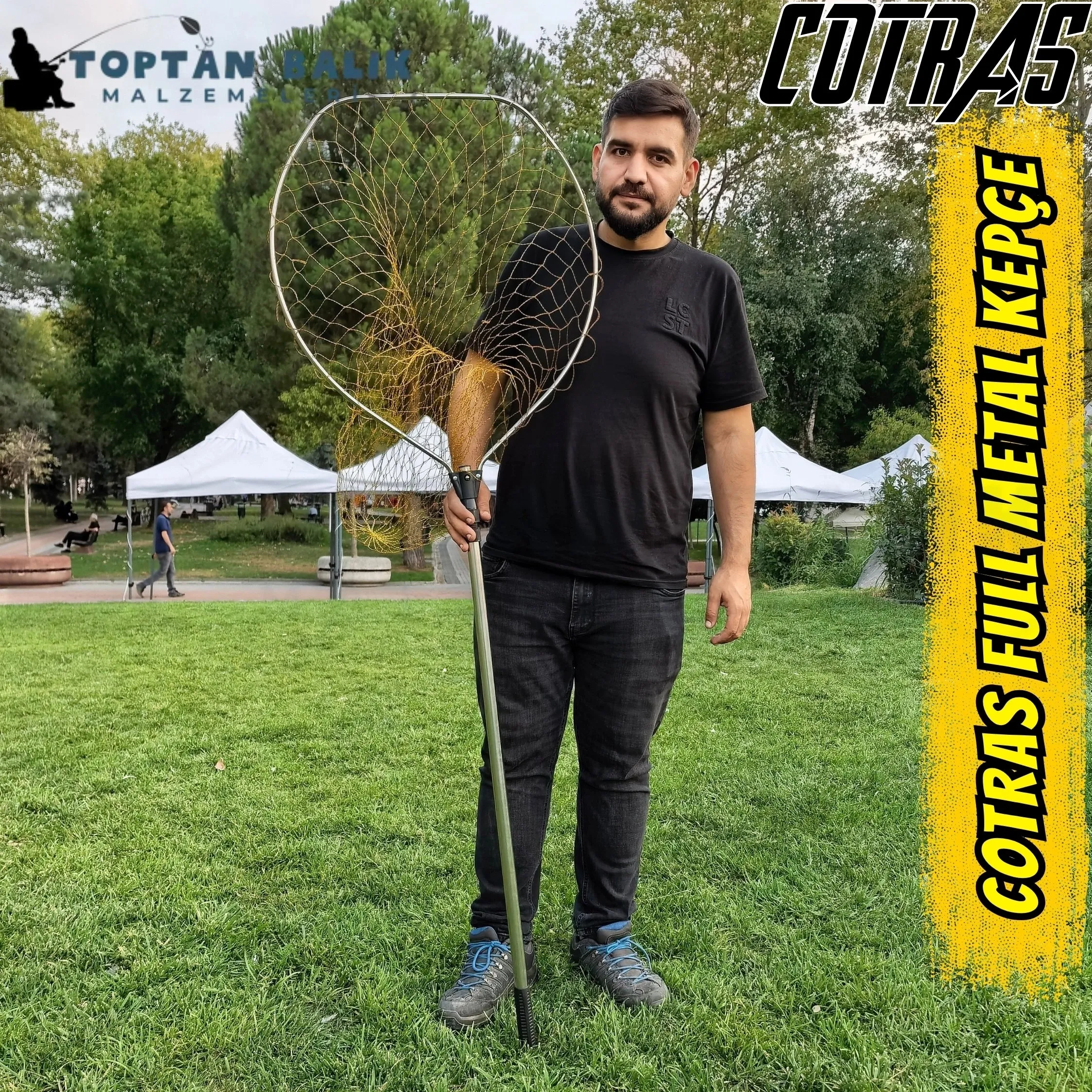 Cotras Full Metal Ayrılabilir Teleskopik Balık Kepçesi - 60x70 cm