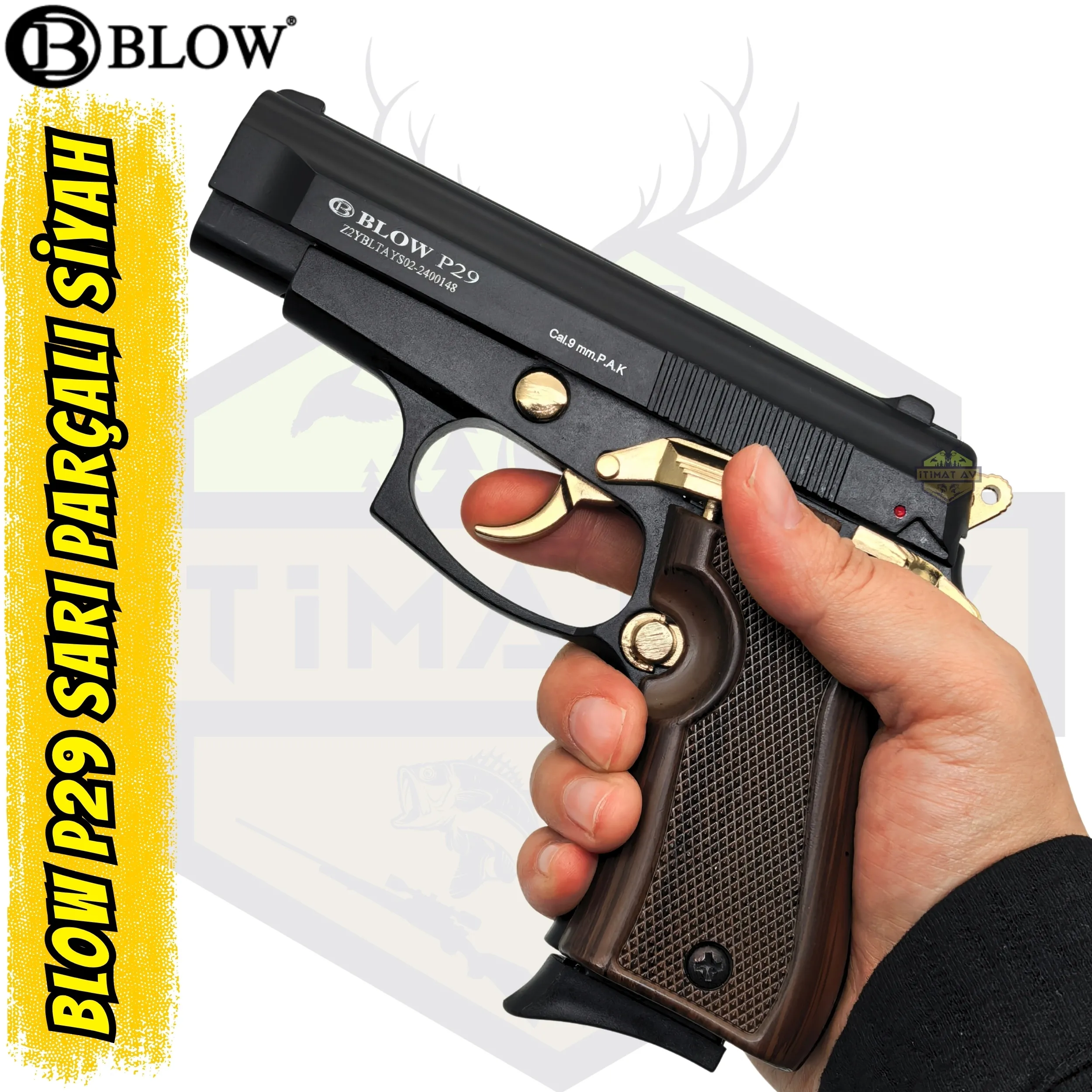Blow P29 Kurusıkı Ses Tabancası Siyah Sarı Parçalı