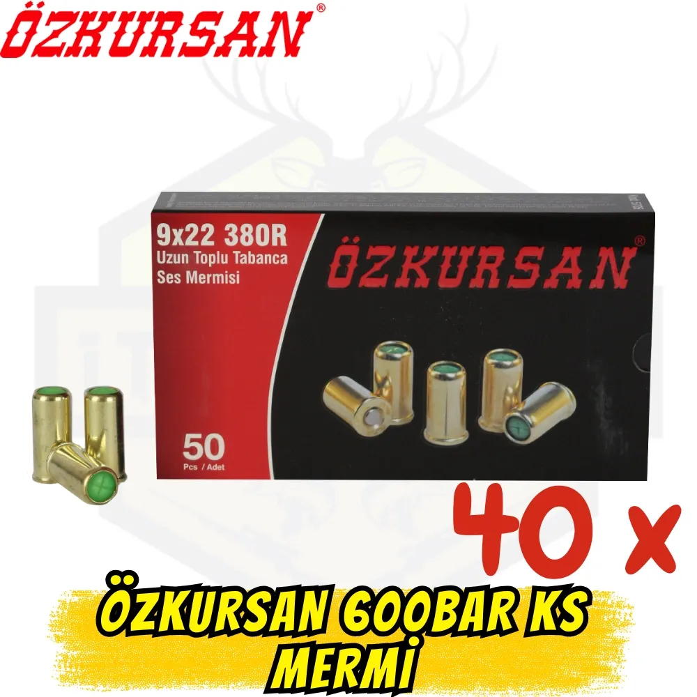 Özkursan 9mm R.K. Toplu Tabanca Kurusıkı Mermisi 1 Koli (40 Kutu - 2000 Adet)