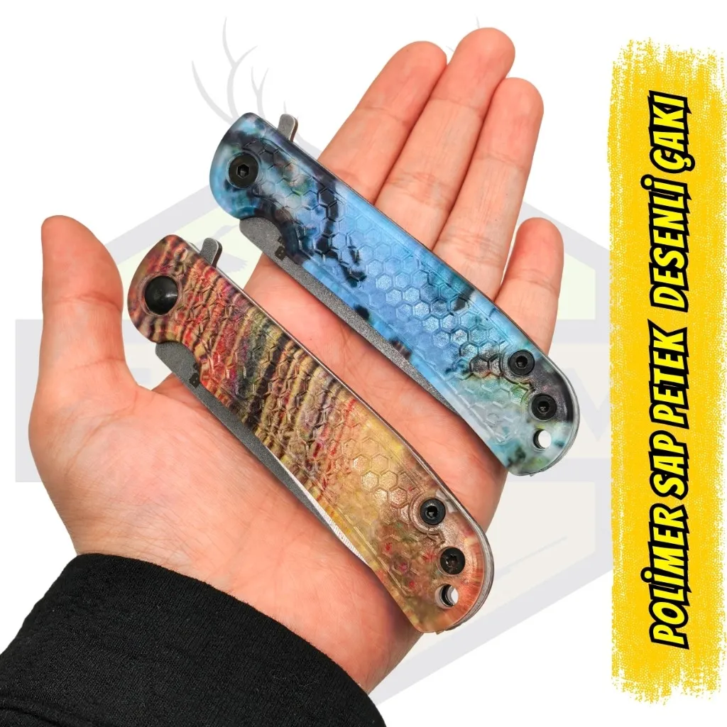Polimer Sap Petek Desenli Katlanır Çakı 18.5 cm