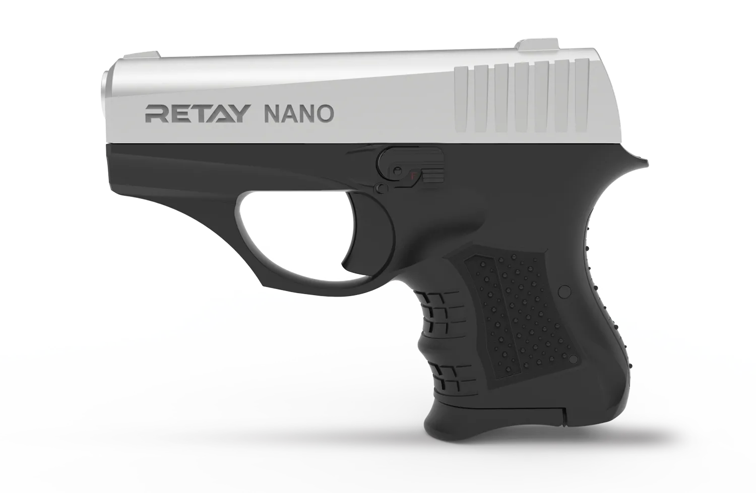 Retay Nano Kurusıkı Ses Tabancası (8 mm P.A.K. - Parlak Krom - Ultra Mikro Cep Tipi)