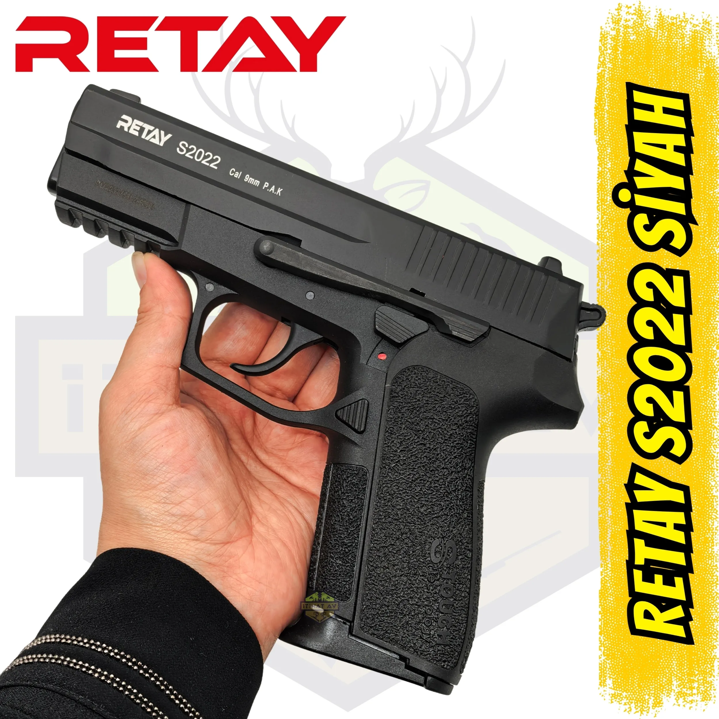 Retay S2022 Kurusıkı Ses Tabancası (9 mm P.A.K. - Mat Siyah - Sig Sauer Tipi)
