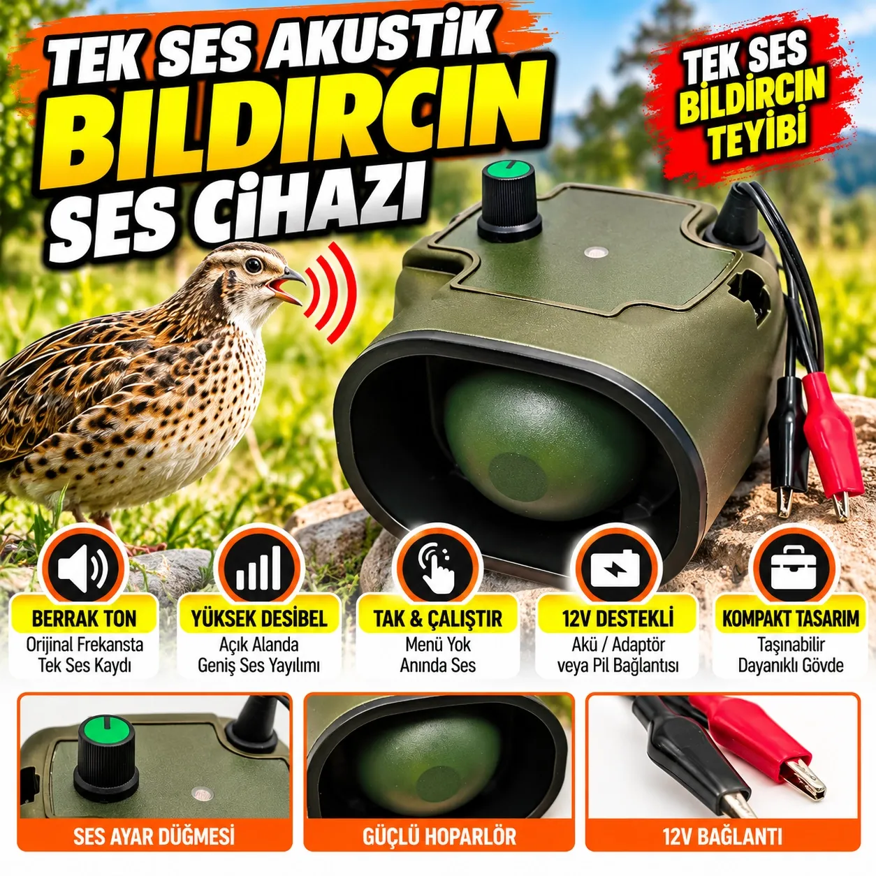 Tek Ses Bıldırcın Teybi