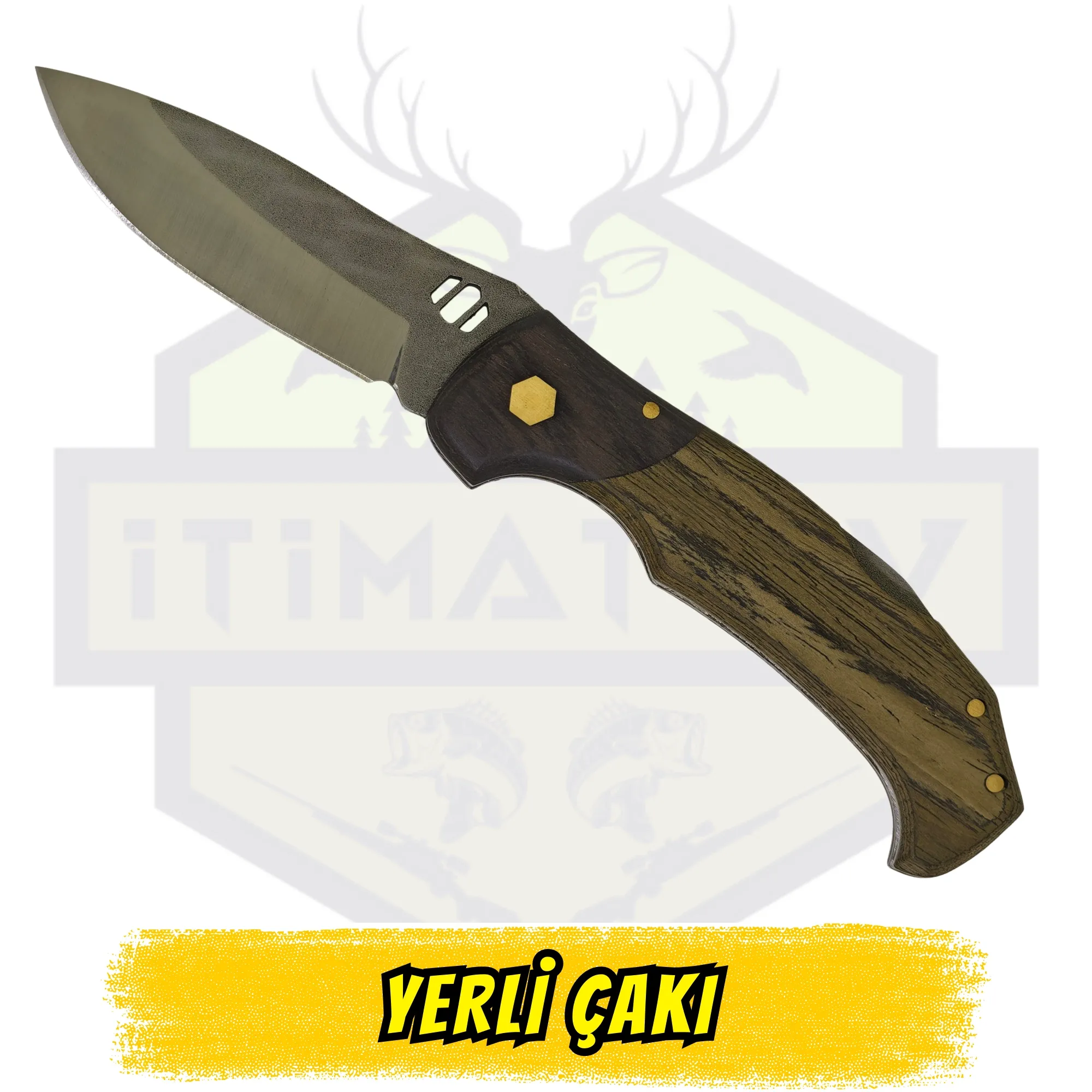 Yerli Çakı Ahşap Kabze - Açık Uzunluk 22 cm Kapalı 13 cm