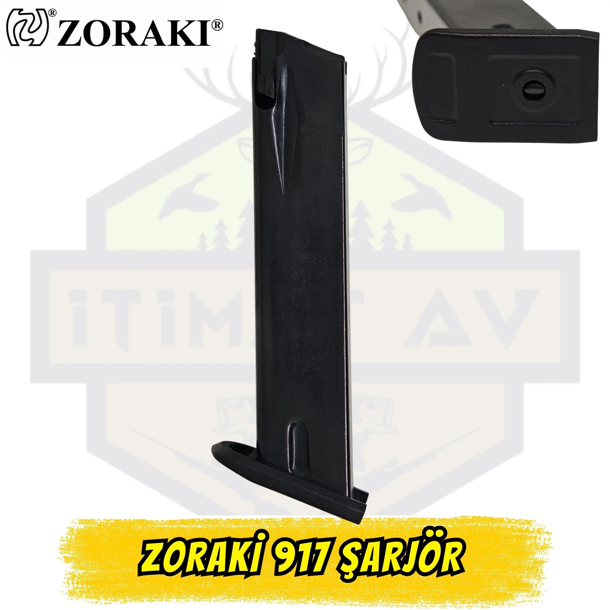 Zoraki 917-T Kurusıkı Tabanca Yedek Şarjörü - 9 mm P.A.K. / 17+1 Kapasiteli (Siyah)