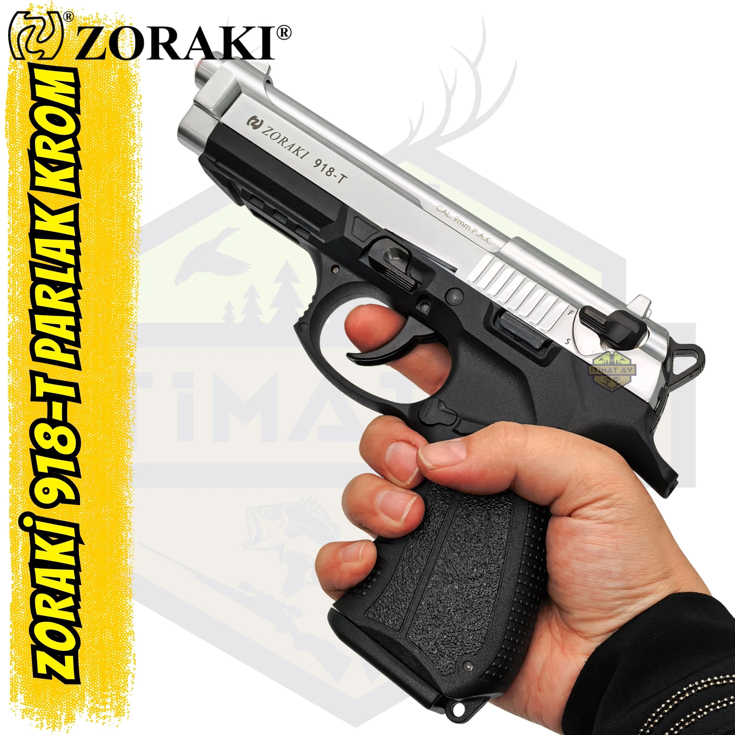 Zoraki 918-T Parlak Krom Kurusıkı Ses Tabancası