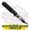 Ayı ve Dağ Figürlü Füme-Siyah Metal Saplı Katlanır Çakı