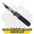 Ayı ve Dağ Figürlü Füme-Siyah Metal Saplı Katlanır Çakı