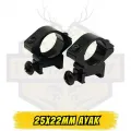 25 mm x 22 mm Ekonomik Seri Sabit Dürbün Ayağı Seti