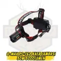 Q-MAX PS-T62 Profesyonel Kafa Lambası - 30W 3000 Lümen (3 Bataryalı)