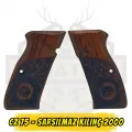 CZ 75 / Sarsılmaz Kılınç 2000 Uyumlu CZ Logolu & Çiçekli Hakiki Ceviz Kabze