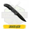 Alaska Siyah Beyaz İşlemeli Ufak Ekonomik Çakı - Açık Uzunluk 15 cm Kapalı 8.5 cm