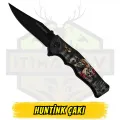 Huntink Katlanır Çakı Kızılderili Kartal Kurt Orman Figürlü - Açık Uzunluk 20 cm Kapalı 11.5 cm