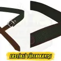 Lastikli Tüfek Kayışı Metal Tokalı - Uç Kısmı Deri