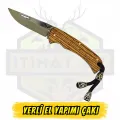 Yerli El Yapımı Çakı Ahşap Sap - Açık Uzunluk 17 cm Kapalı 9.5 cm