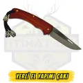 Yerli El Yapımı Çakı Kırmızı Sap - Açık Uzunluk 17 cm Kapalı 9.5 cm