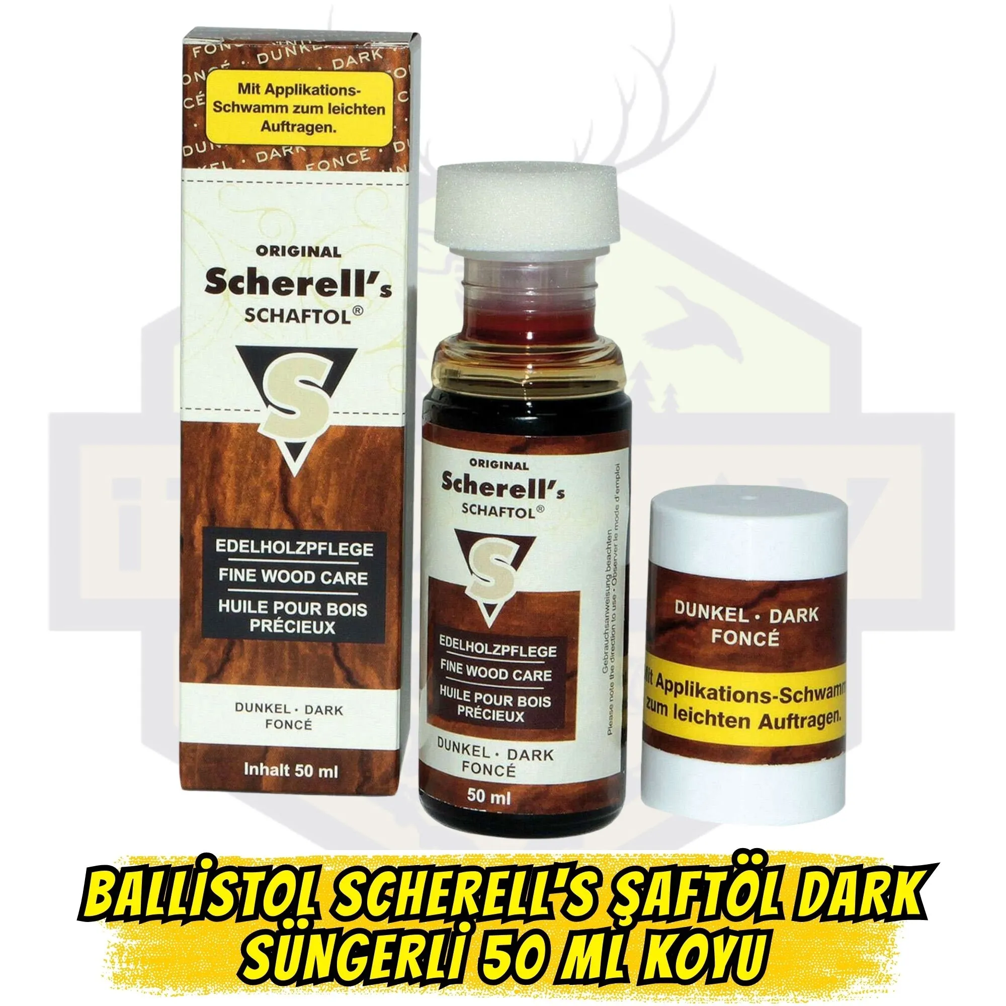 Ballistol Scherells Şaftöl Dark Süngerli (Koyu Kahve) 50 ml