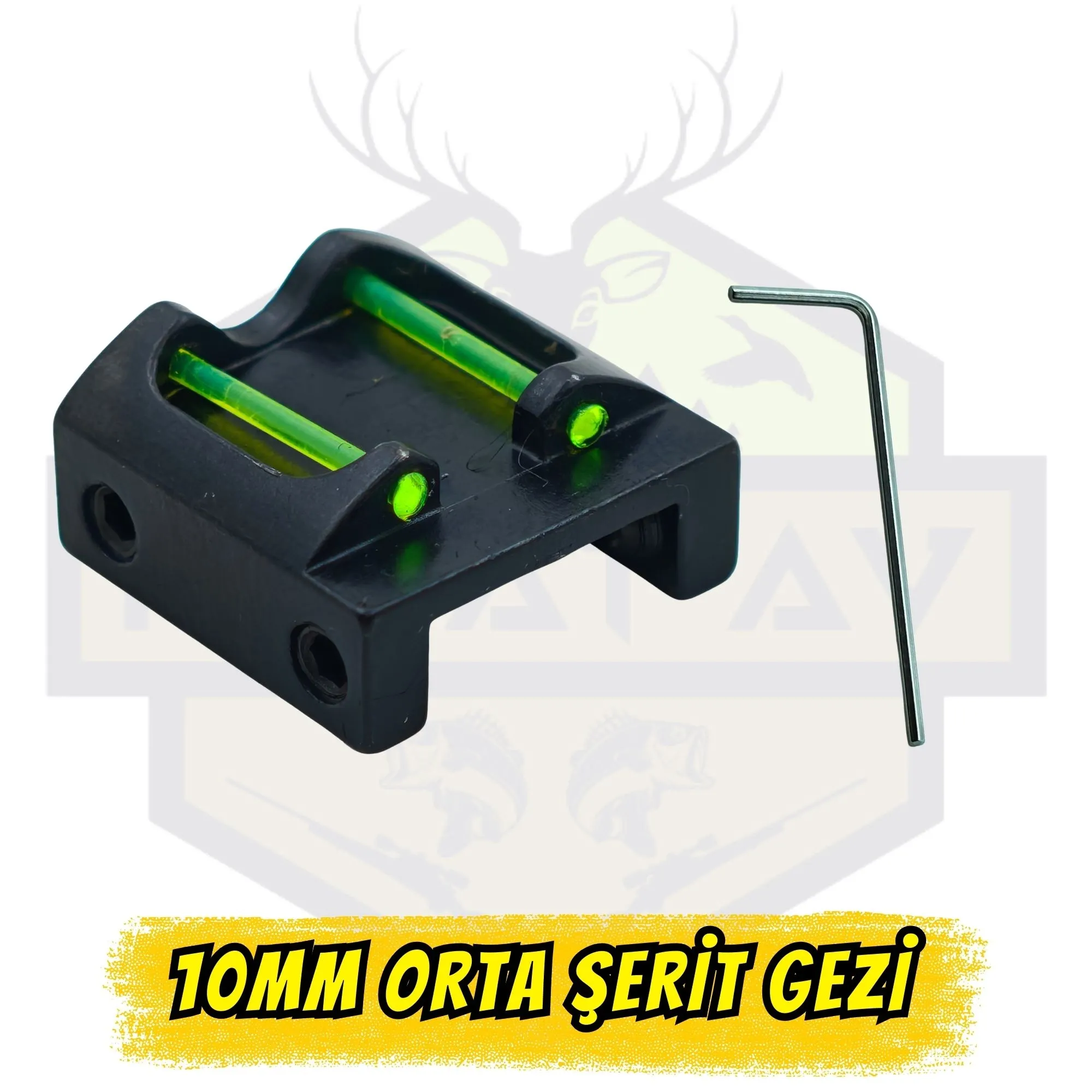 10mm Namlu Şeridi Uyumlu Orta Gezi - Yüksek Görünürlüklü Yeşil