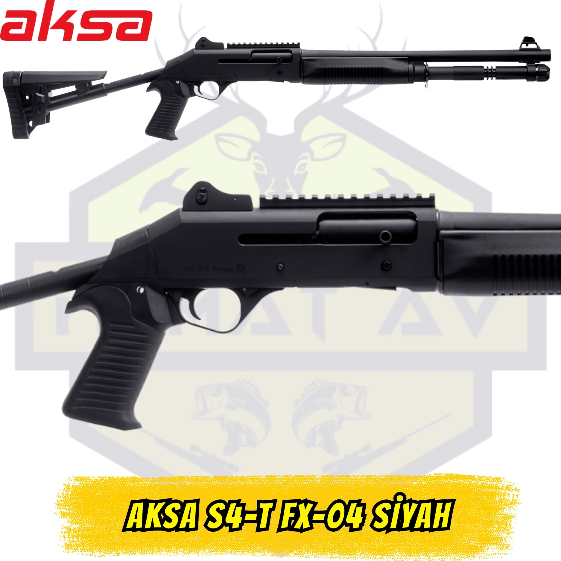 Aksa S4-T FX-04 Taktik Teleskopik Dipçikli Av Tüfeği - 12 Kalibre (Mat Siyah)