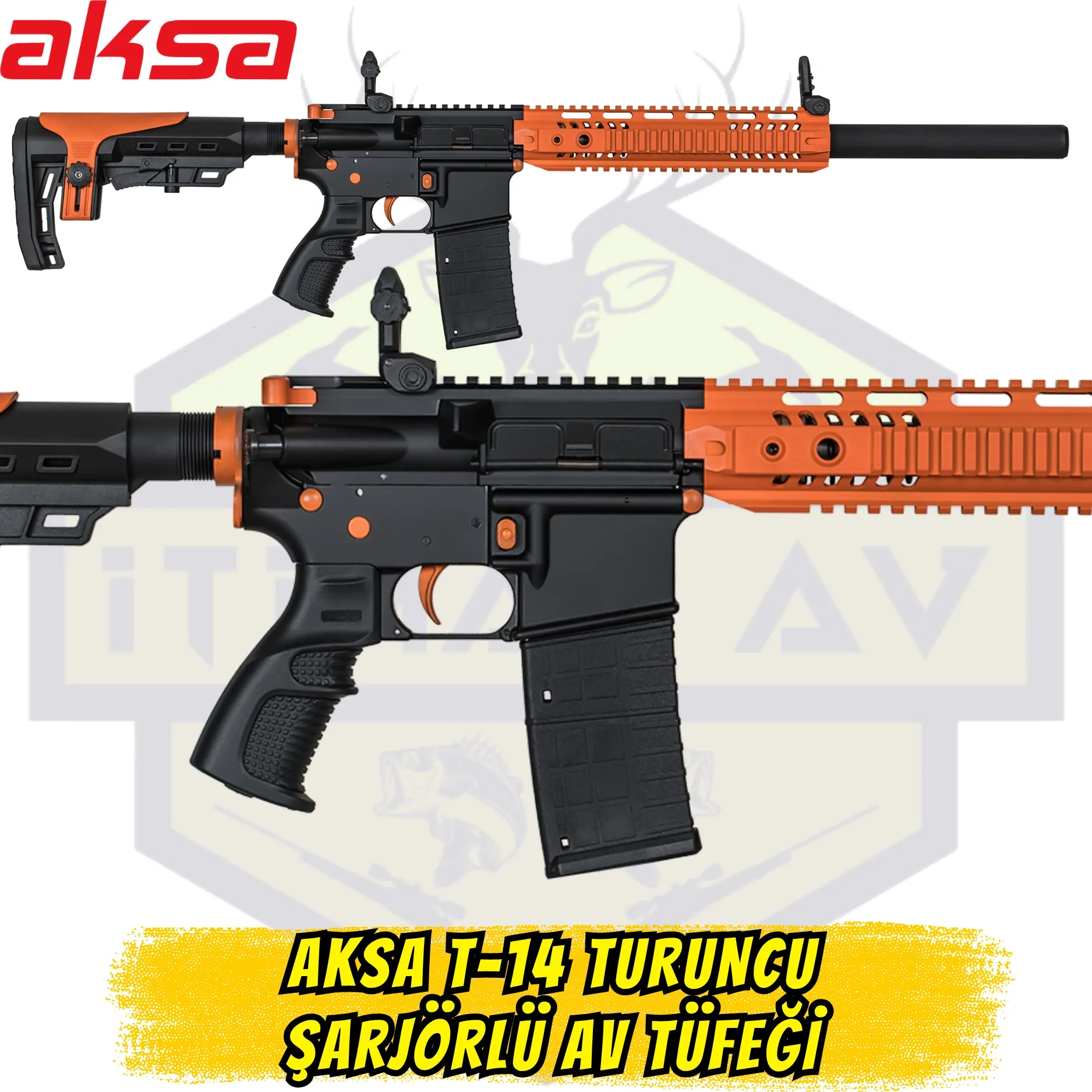 Aksa T-14 Turuncu Yarı Otomatik Şarjörlü Av Tüfeği - 36 Kalibre (.410 Cal)
