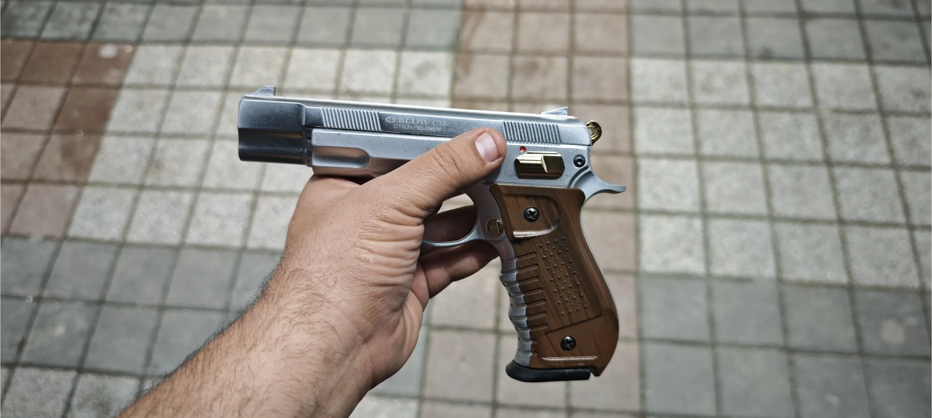 BLOW C75 Kurusıkı Ses Tabancası P.Krom Altın Parçalı