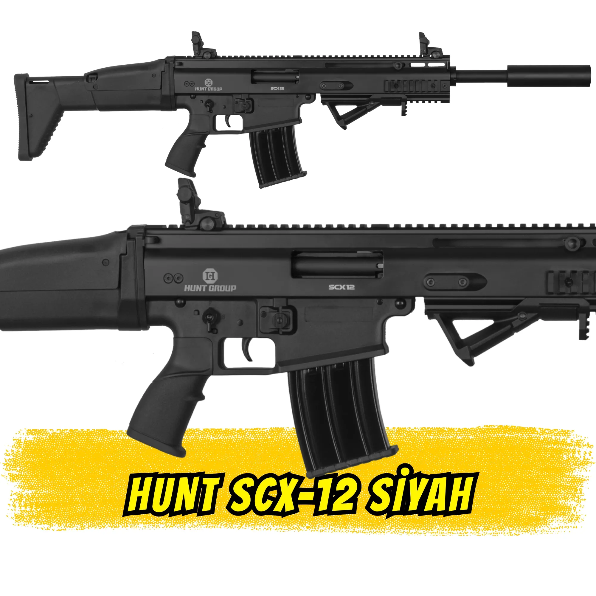 Hunt scx12 Şarjörlü Av Tüfeği scar tipi scar klonu SİYAH