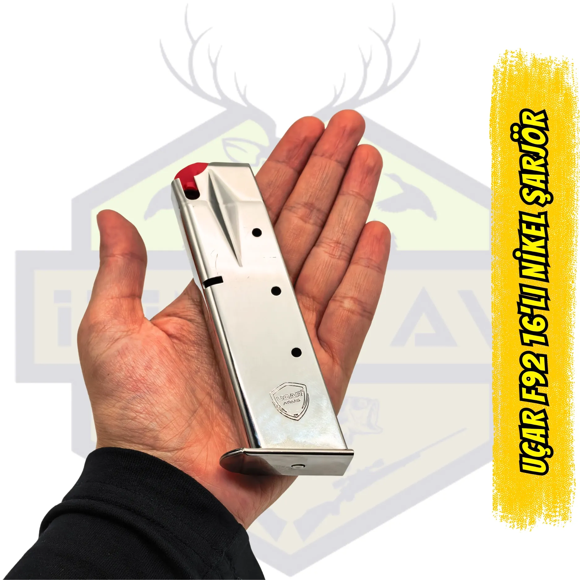 Uçar F92 16lı Şarjör 9mm (Nikel)
