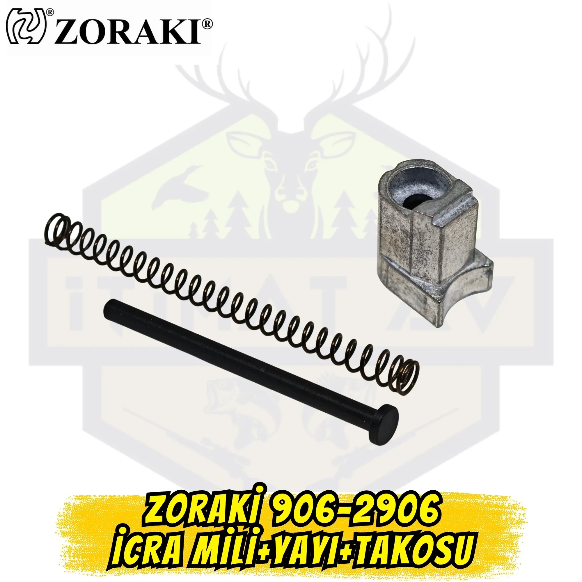 Zoraki 906-2906 Modelleri İçin İcra Mili, Yayı ve Takozu Takımı (siyah - gümüş)