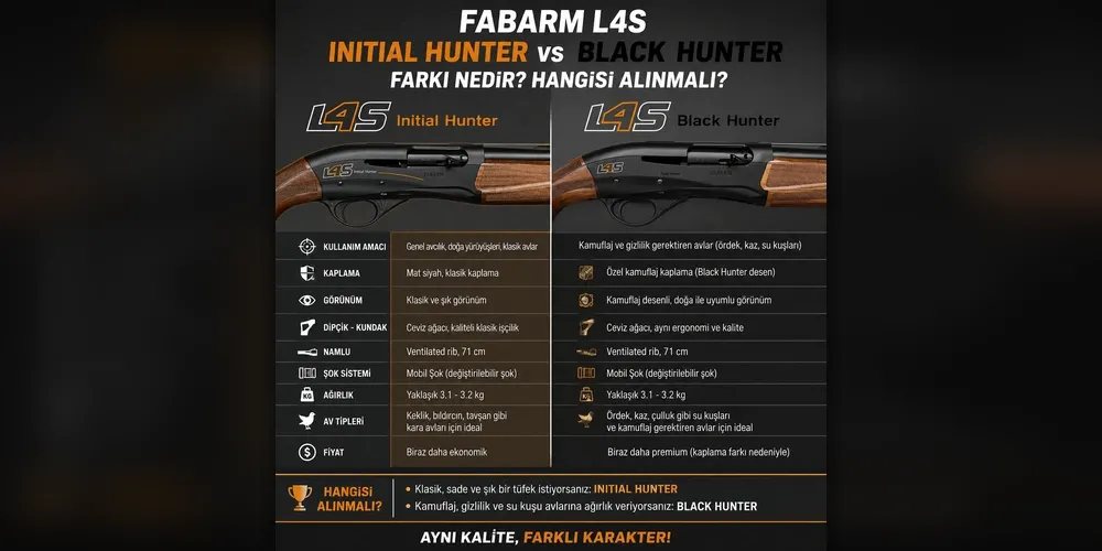 Fabarm L4S Initial Hunter ve Black Hunter Farkı Nedir? Hangisi Alınmalı?