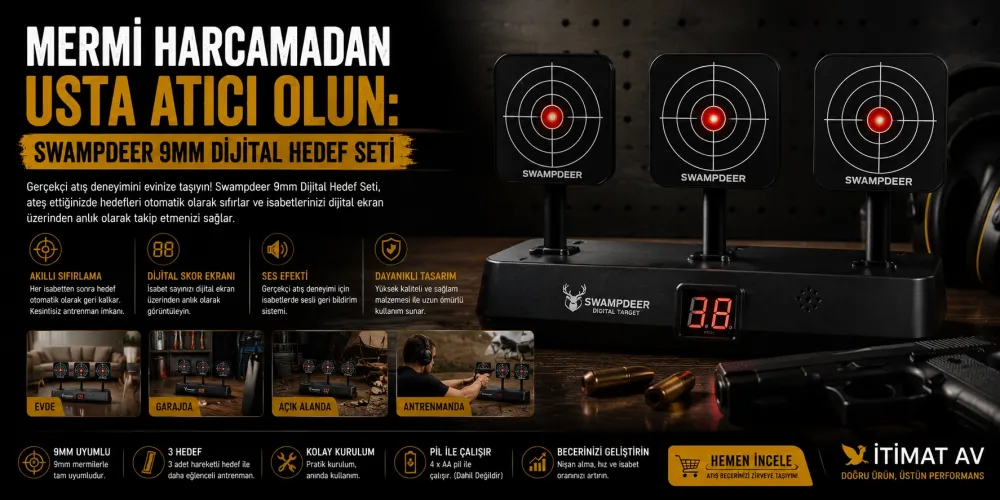 Mermi Harcamadan Usta Atıcı Olun: Swampdeer 9mm Dijital Hedef Seti