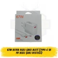 67W Ultra Hızlı Şarj Aleti Adaptörü (Type-C ve PD Hızlı Şarj Desteği)