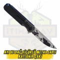 Ayı ve Dağ Figürlü Füme-Siyah Metal Saplı Katlanır Çakı