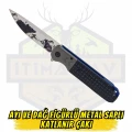 Ayı ve Dağ Figürlü Füme-Siyah Metal Saplı Katlanır Çakı