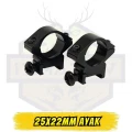 25 mm x 22 mm Ekonomik Seri Sabit Dürbün Ayağı Seti
