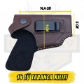 Browning 14lü ve Yerli Modeller İçin Hakiki Deri Bel Kılıfı - Kahverengi (Taba)