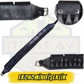 12 Kalibre Kapaklı (Kapalı) Bel Fişekliği - Siyah (Taktik Koruma Serisi)