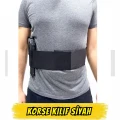 Korse Tipi Gizli Taşıma Silah Kılıfı - Siyah (Ekstra Şarjör Bölmeli)