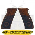 CZ 75 / Sarsılmaz Kılınç 2000 Uyumlu CZ Logolu & Çiçekli Hakiki Ceviz Kabze