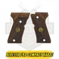 Beretta F92 Compact / 92FS Compact Uyumlu Pirinç Logolu Hakiki Ceviz Kabze