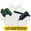 Av Tüfeği 8 mm Şerit Üstü Çift Vidalı Orta Gez - Yeşil Fiber (Alyanlı Set)