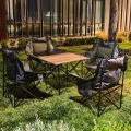 Graywolf Ahşap Masalı Elyaf Destekli 4 Kişilik Kamp Seti (4 Sandalye + 1 Ahşap Masa)