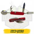 Kamp Çakısı Çok Fonksiyonlu - Çatal Kaşık Konserve Açacağı Kapalı 9 cm