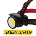 Panther PT-5220 Solar Güneş Panelli Type-C Şarjlı COB LED Kafa Lambası (1000 Lümen / Kırmızı Flaşörlü)