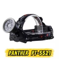 Panther PT-5521 Type-C Şarjlı 10W LED + 8 LED Kafa Lambası (5000 Lümen / 3x 18650 Pilli / Kırmızı-Mavi İkazlı)