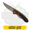 Spider Katlanır Çakı Ahşap Sap - Açık Uzunluk 15.5 cm Kapalı 9 cm