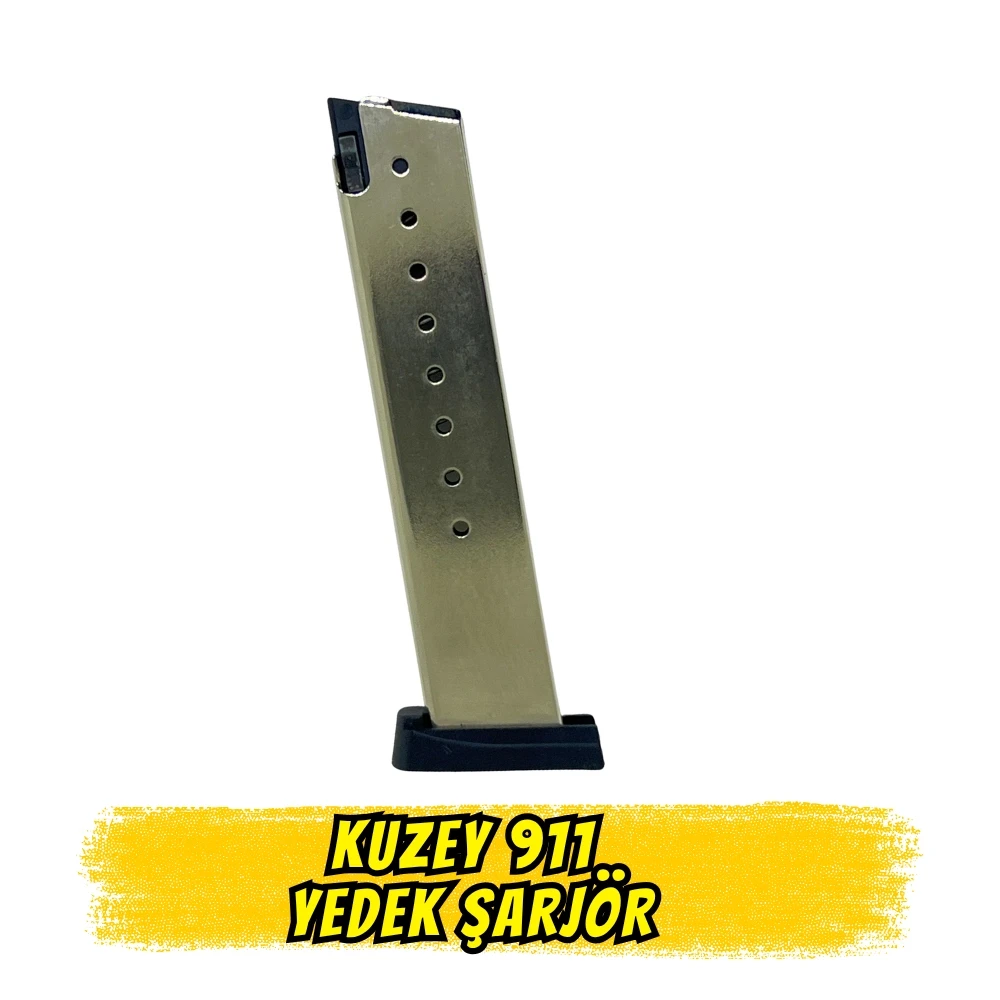 Kuzey 911 Kurusıkı Tabanca Yedek Şarjörü (9mm P.A.K. - 9+1 Kapasiteli / Orijinal)